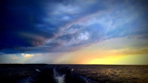 The cell on the left is a thunderstorm with tentacle lighting (not shown) that began baring down on us.